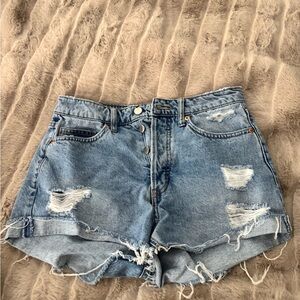 H&M Blue Distressed Jean Shorts